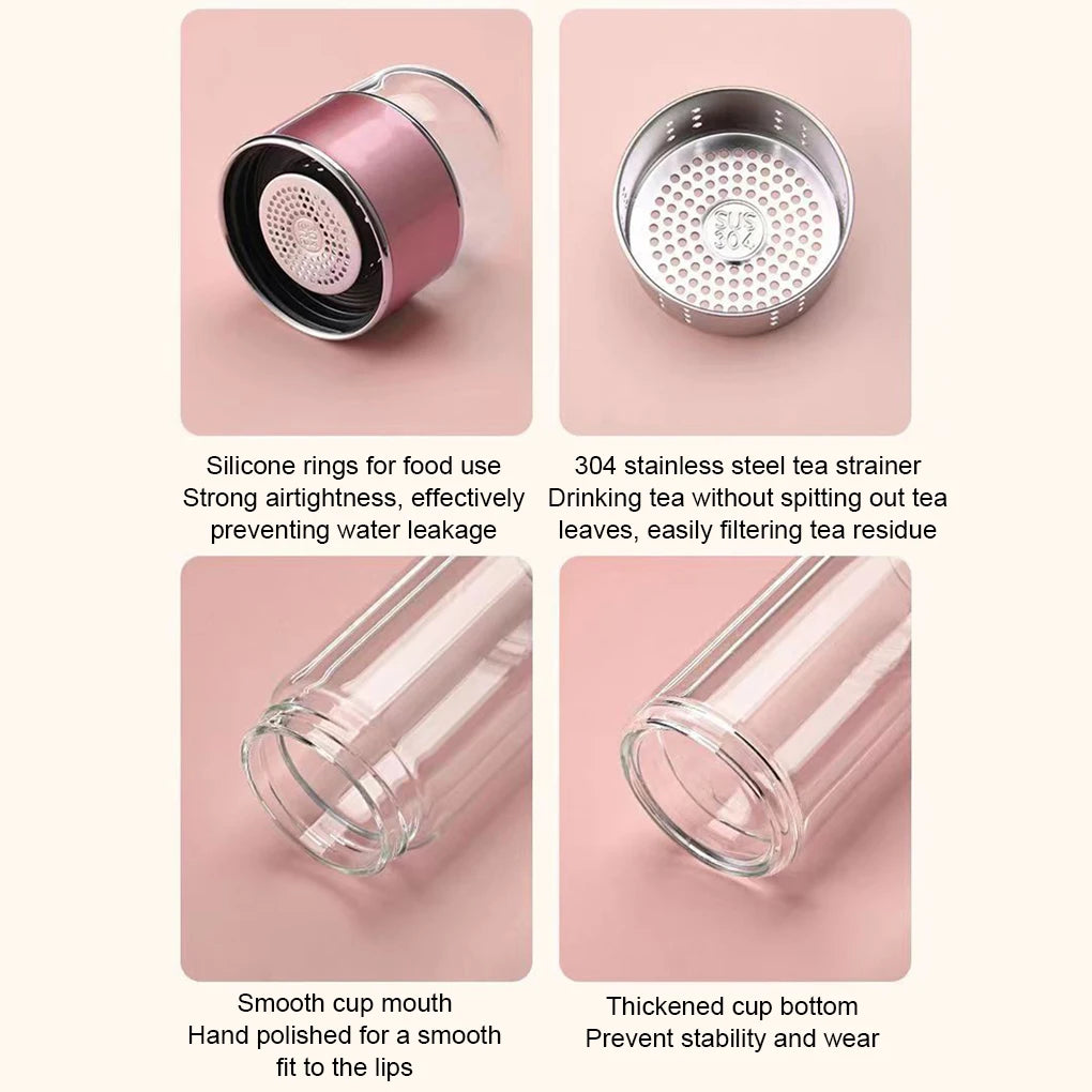 Hydro-earth Tea Infuser Mug High-Borosilicate Glass For Fresh Brews