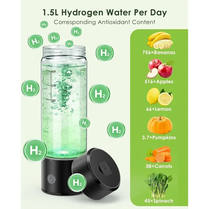 V8 Hydro-aura 420ml Hydrogen Water Bottle with SPE & PEM Technology