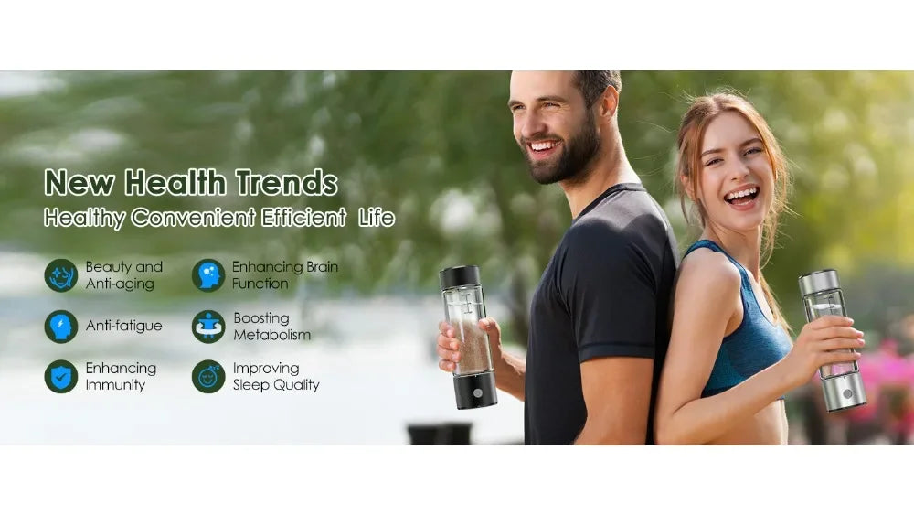 V8 Hydro-aura 420ml Hydrogen Water Bottle with SPE & PEM Technology