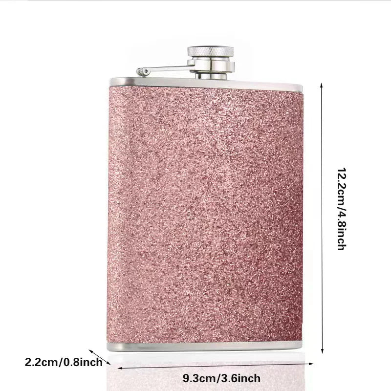 Custom Alcohol Wine/Whiskey Hip Flask Stainless Steel  with Purple Letter Pattern