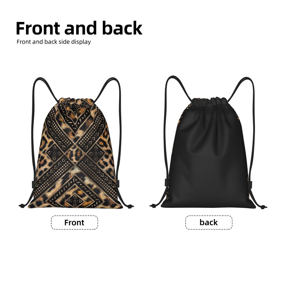 Animal Leopard Print (17 Designs) Drawstring Bag Portable Sports Gym Sack pack Training Backpacks