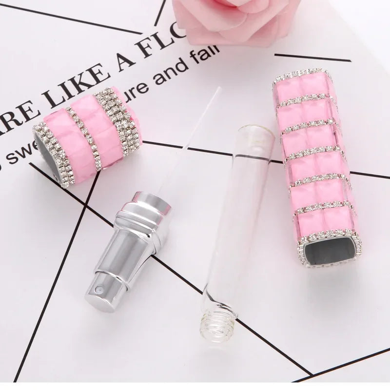 Beautiful 12ml Perfume Spray Bottle Spray Bottle For Portable Travel Mini Cosmetic Essential Oils Repeatable Storage Container Rhinestones