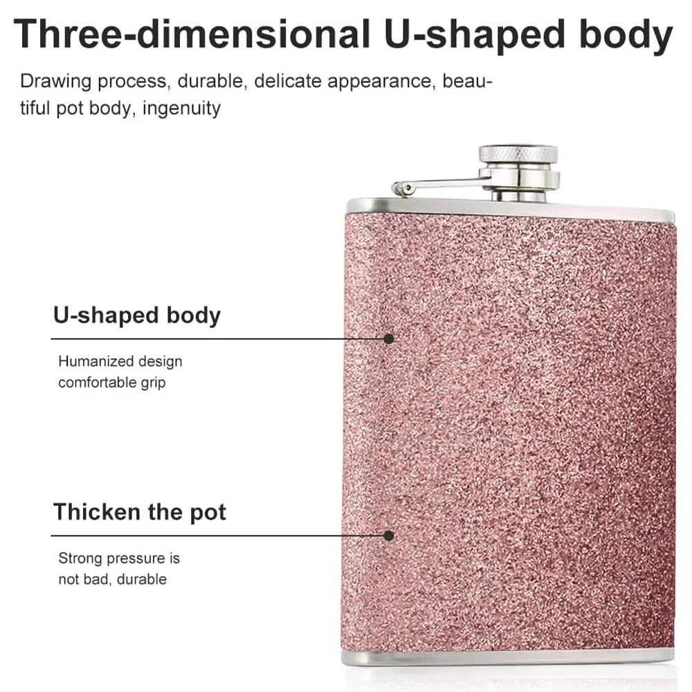 Custom Alcohol Wine/Whiskey Hip Flask Stainless Steel  with Purple Letter Pattern