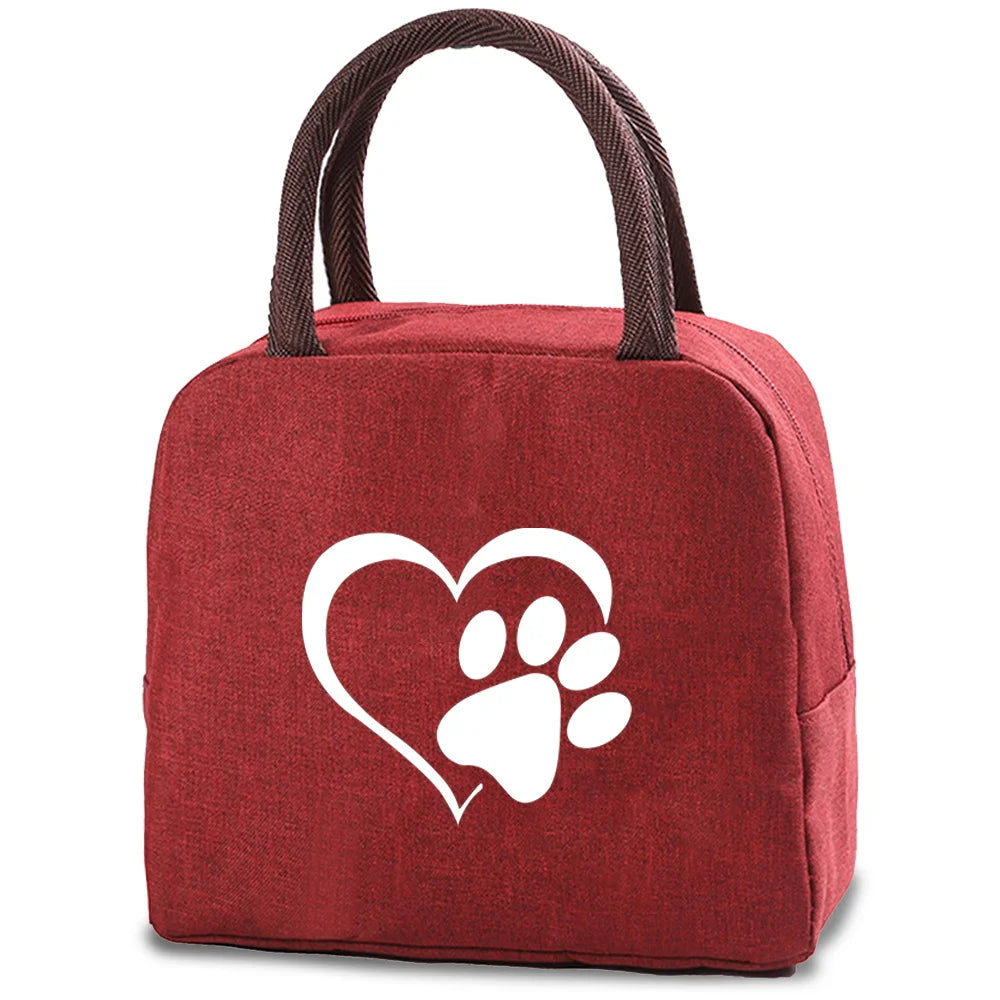 Love Print (15 Designs) Canvas Lunch Bags Cooler Camping Picnic Bag Fashion Lunch Box Bag School Food Insulated Dinner Bag Travel Handbags