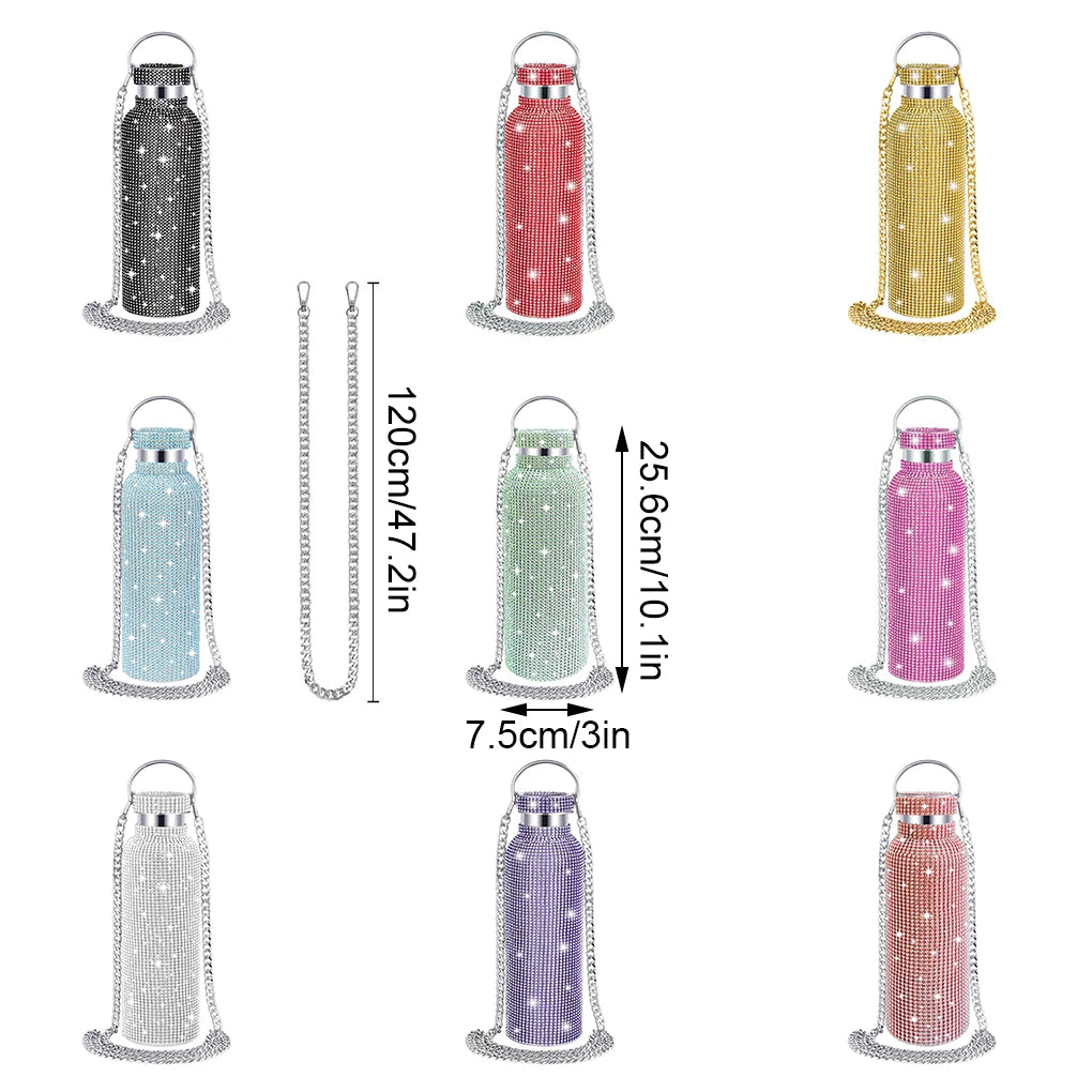 Hydro-shine Rhinestone Adorned Stainless Steel Insulated Water Bottle 750ml