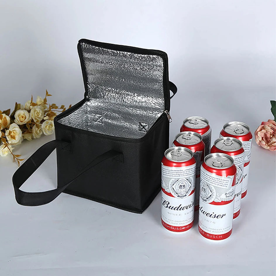 Portable Lunch Cooler Bag Folding Insulation Picnic Ice Pack Food Thermal Bag Drink Carrier Insulated Bags Beer Delivery Bag