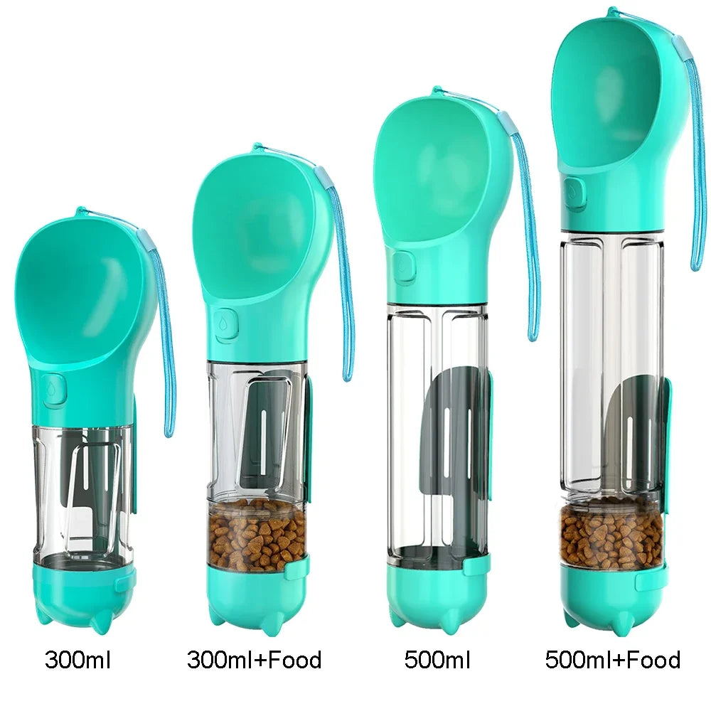 V8 Hydro Pet Portable cat and dog water bottle, food feeder, drinking fountain, 3 in 1 poop dispenser, leak proof