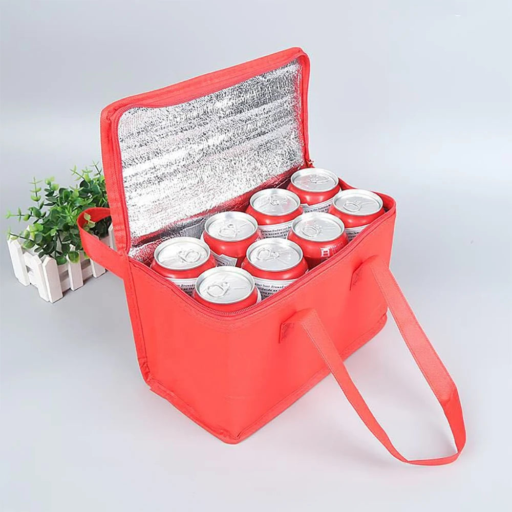 Portable Lunch Cooler Bag Folding Insulation Picnic Ice Pack Food Thermal Bag Drink Carrier Insulated Bags Beer Delivery Bag