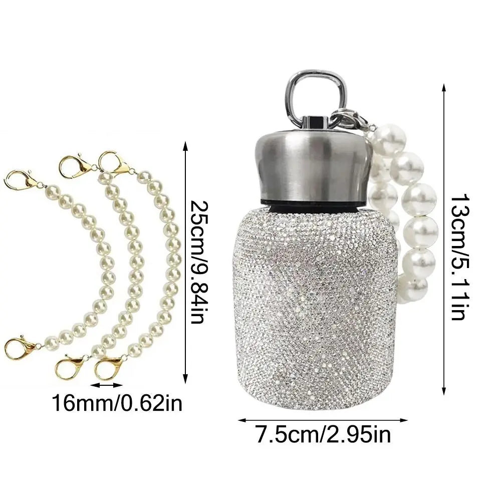 Hydro-shine Stainless Steel Insulated Water Bottle Adorned with Rhinestones