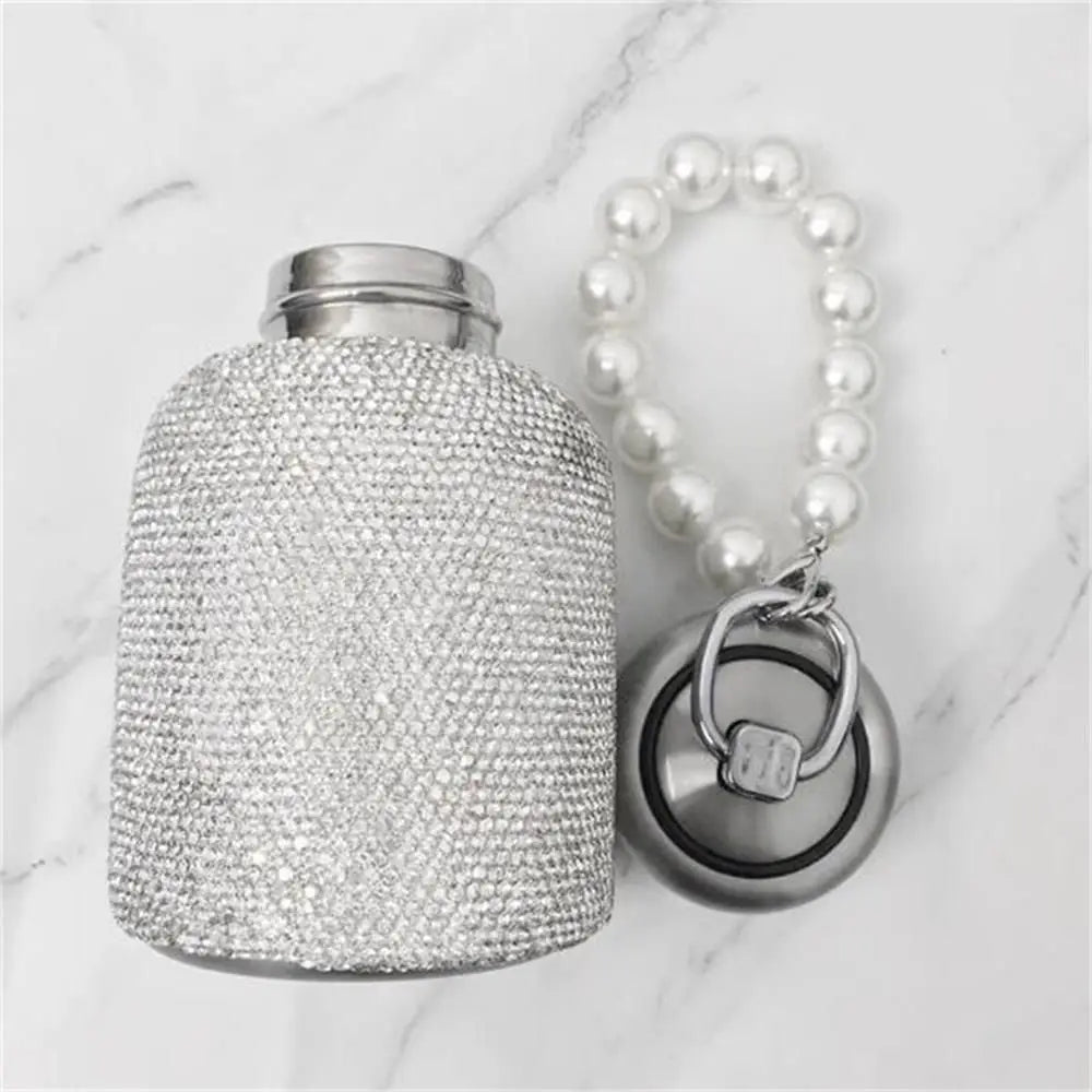 Hydro-shine Stainless Steel Insulated Water Bottle Adorned with Rhinestones