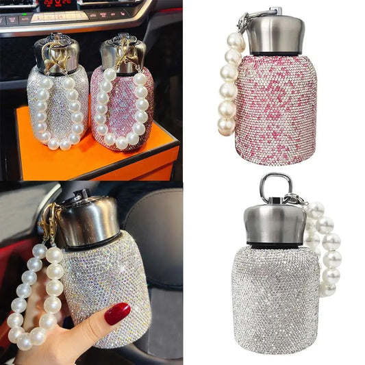 Hydro-shine Stainless Steel Insulated Water Bottle Adorned with Rhinestones