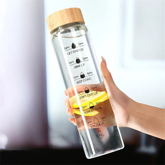 Hydro-earth Eco Friendly Bamboo & Glass Lemon/Lime/Tea Infuser Water Bottler 700/1000ml