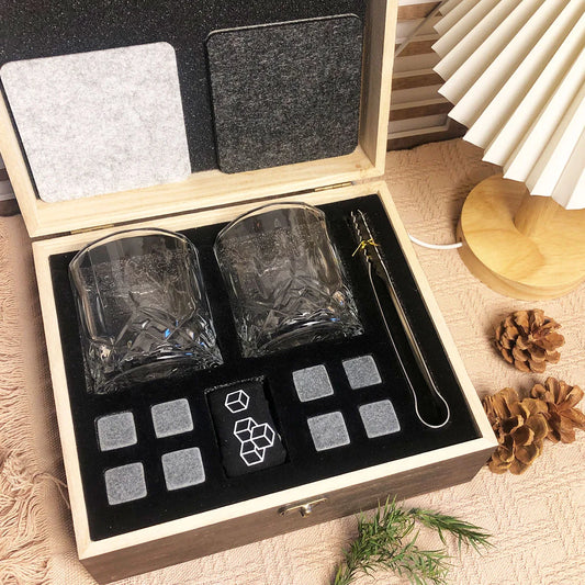 Whiskey Glass & Ice Stone Gift Box Set for that special someone