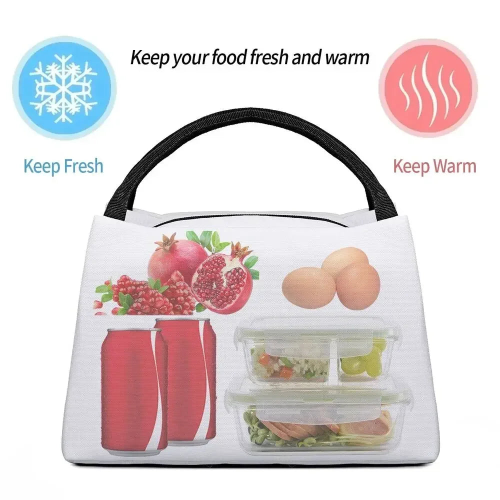 Leather Texture Print Portable Lunch Box Multifunction Medieval Style Cooler Thermal Food Insulated Lunch Bag