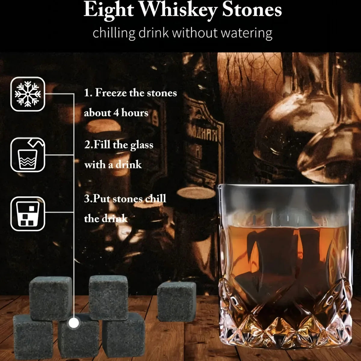 Whiskey Glass & Ice Stone Gift Box Set for that special someone