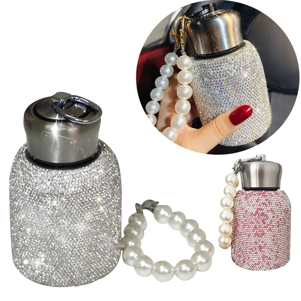 Hydro-shine Stainless Steel Insulated Water Bottle Adorned with Rhinestones