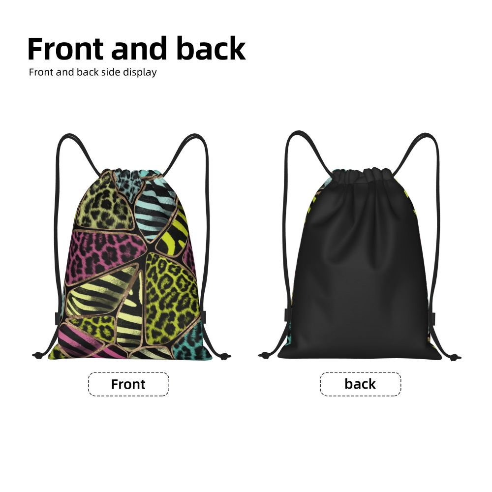 Animal Leopard Print (17 Designs) Drawstring Bag Portable Sports Gym Sack pack Training Backpacks