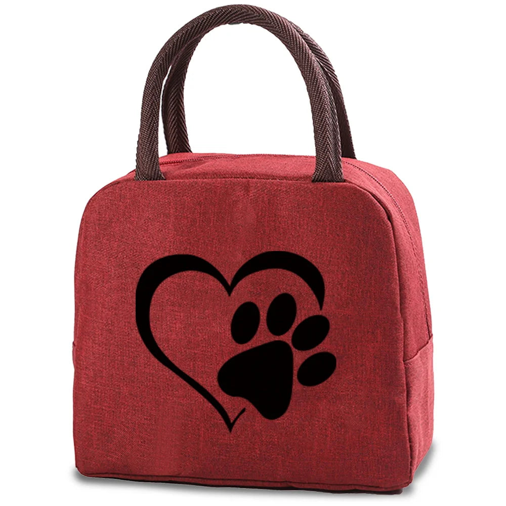 Love Print (15 Designs) Canvas Lunch Bags Cooler Camping Picnic Bag Fashion Lunch Box Bag School Food Insulated Dinner Bag Travel Handbags