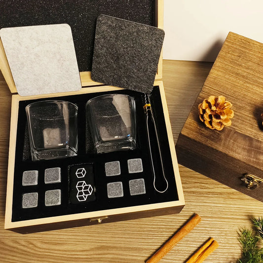 Whiskey Glass & Ice Stone Gift Box Set for that special someone