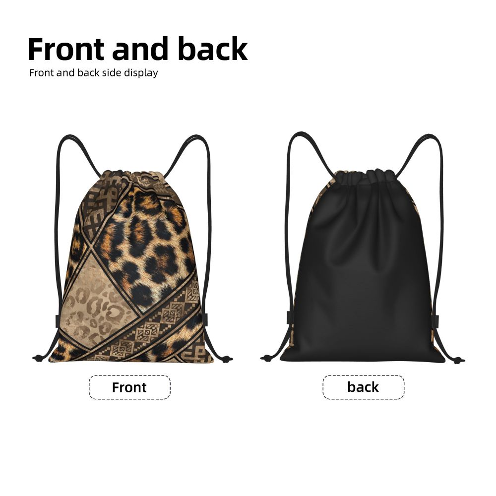 Animal Leopard Print (17 Designs) Drawstring Bag Portable Sports Gym Sack pack Training Backpacks